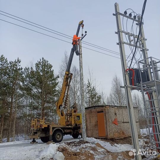 Установка электрического столба