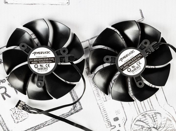 Комплект вентиляторов evga RTX 2060 1660 87мм