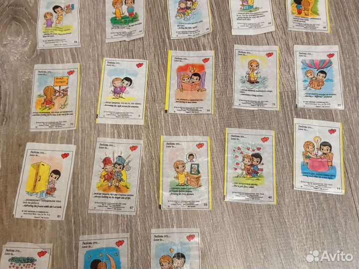 Вкладыши от жвачек love is коллекция