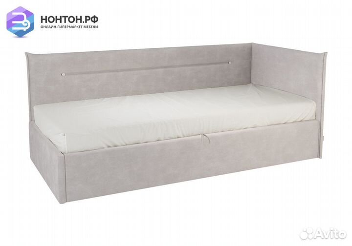 Кровать Альба 0.9 м светло-серая