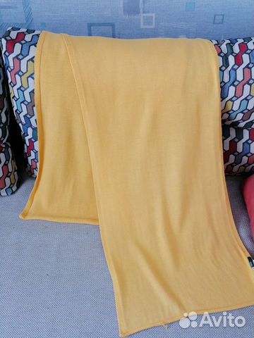 Ярко-желтый палантин 2 м шерсть