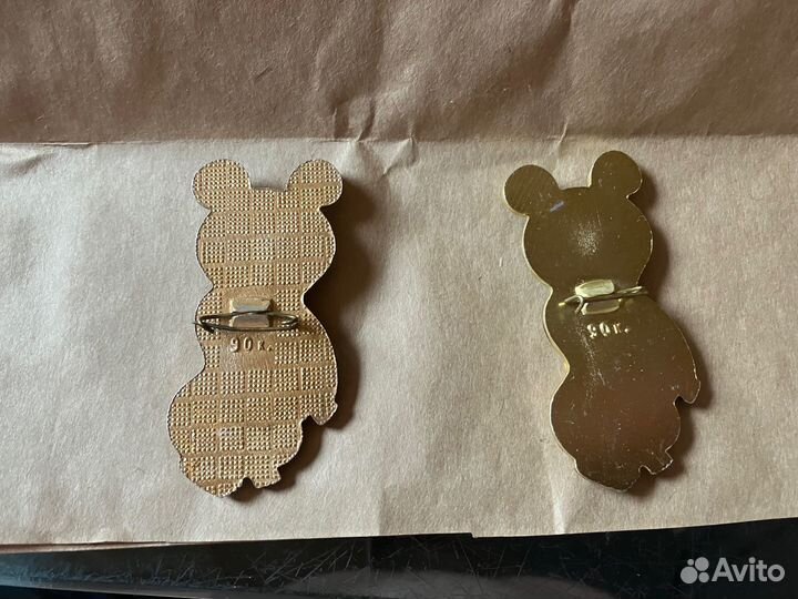 Мишка олимпийский значок, большой, редкий