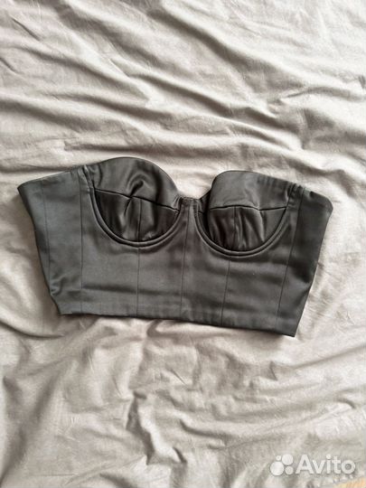 Корсет черный атласный S