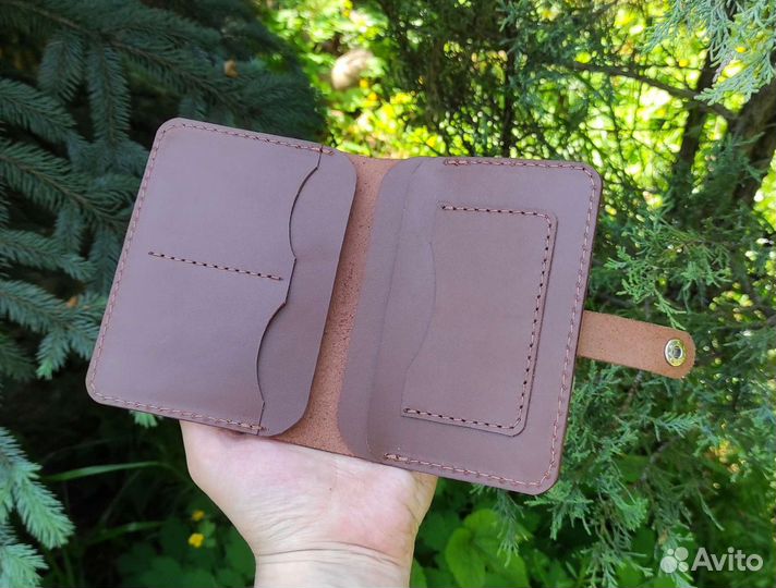 Портмоне для документов, натуральная кожа