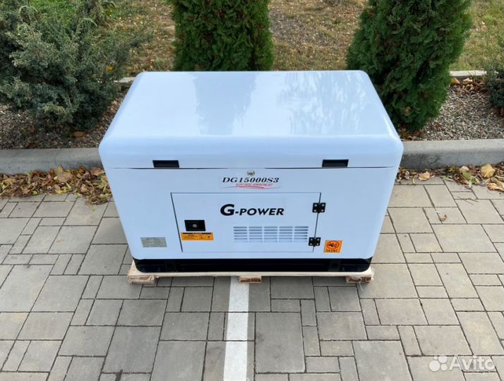 Генератор дизельный 13 kW G-power DG15000SE3 трехф