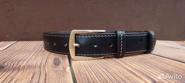 Ремень мужской из натуральной кожи, прошитый