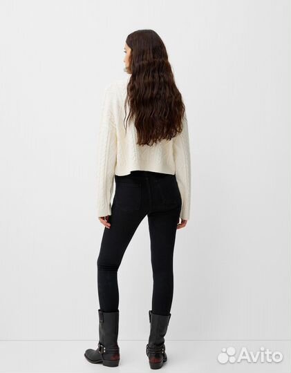 Джинсы skinny стрейч черные Bershka