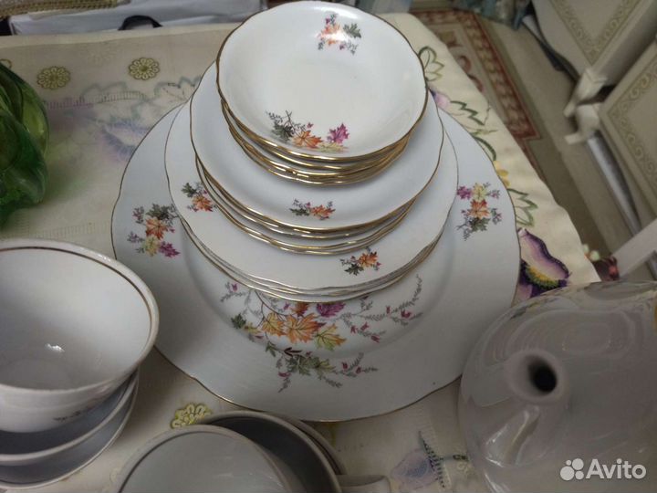 Сервиз чайный гдр, кленовые листья