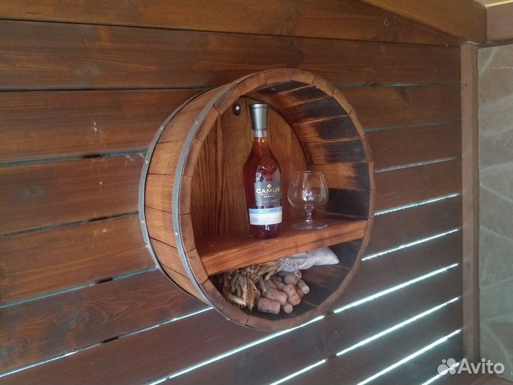 Декоративная барная полка ' бочка 