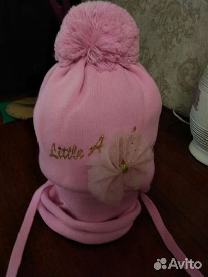 Новый детский зимний комплект шапка и снуд