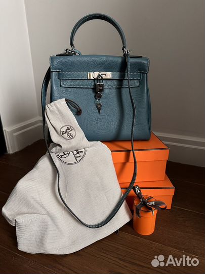 Hermes Kelly Blue Jeans