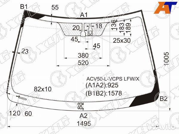 Стекло лобовое toyota camry europe/russia ACV 50/5