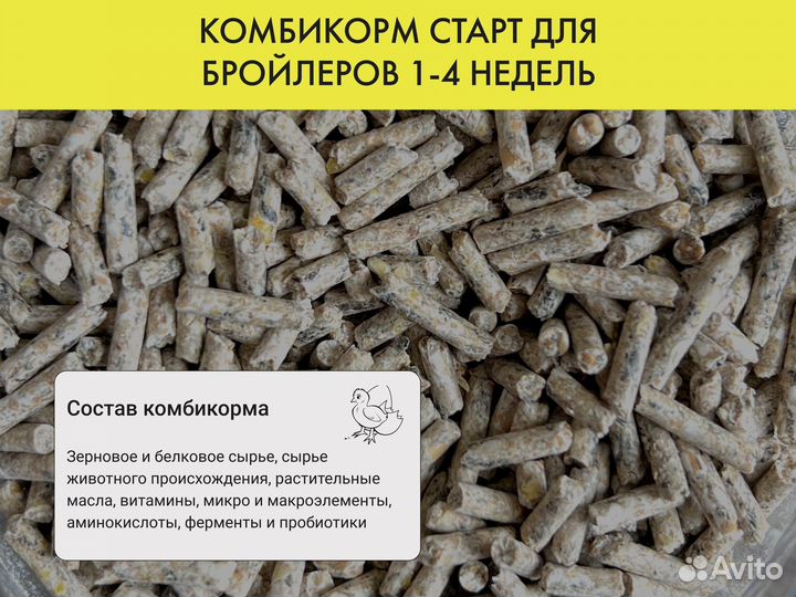 Комбикорм Старт для Бройлеров 1-4 недели