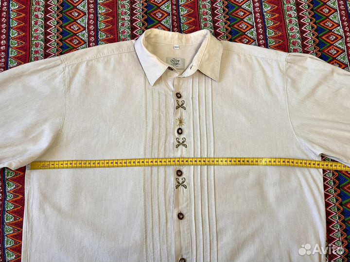 Баварская рубашка,ог.132, винтаж, эдельвейсы