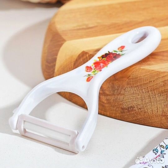 Овощечистка керамическая Доляна «Букет», 14 см, цв