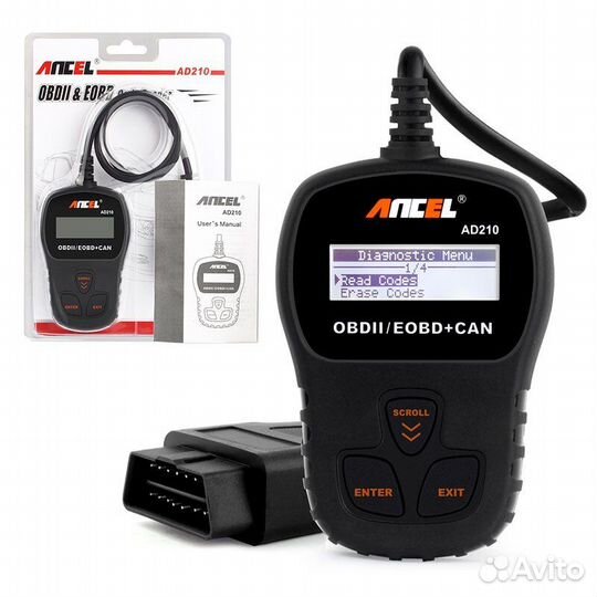 OBD2 сканер диагностический OBD-2 eobd ancel AD210
