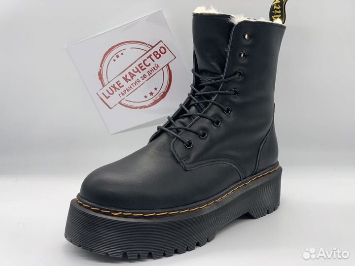 DR. Martens 1460 Jadon Black Platform Белый мех