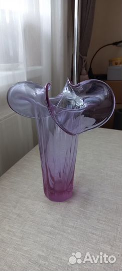 Ваза для цветов (цветное стекло) Н- 28,5см СССР