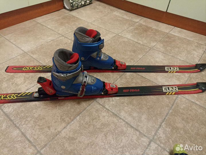 Горные лыжи 128 с ботинками 34