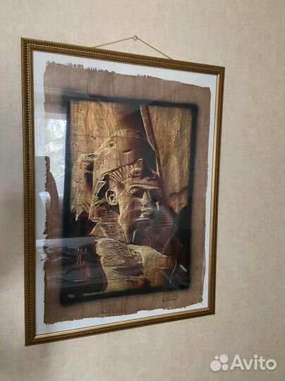 Картина из египта на папирусе в раме