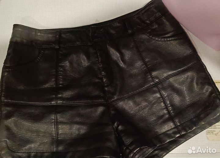 Шорты экокожа