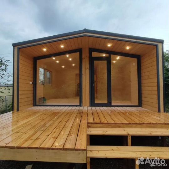 Дом Барнхаус 7х4,8 с террасой DM-8575