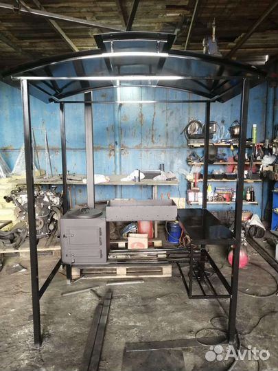 Мангал с крышей