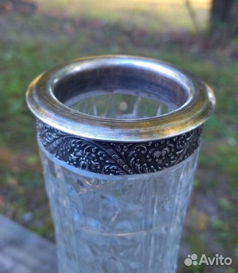 Ваза хрусталь, серебро 875 проба СССР