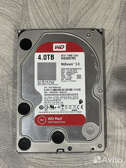 Жесткий диск WD40efrx 4Tb