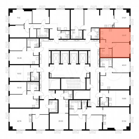 1-к. квартира, 36 м², 30/33 эт.