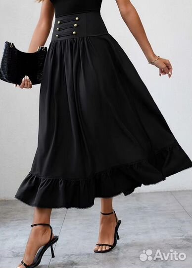 Юбка макси в историческом стиле, высокая талия