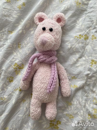 Вязанная игрушка мишка