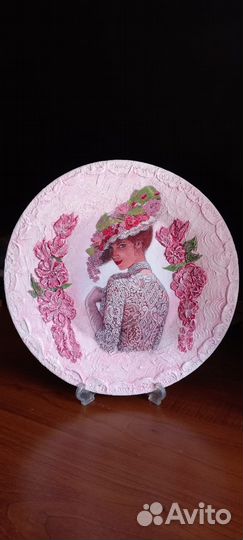 Тарелка декоративная Декупаж ручная работа