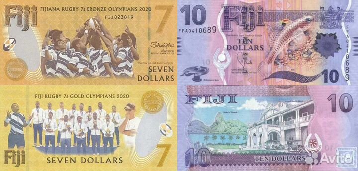 Банкноты Фиджи, Сейшельских островов, Руанды