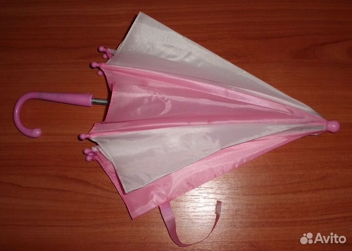 Зонт детский бело-розовый раскрытый 57 см