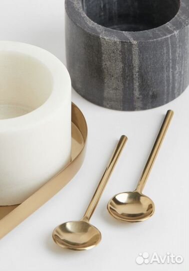 Мраморный поднос, молонка и перечница hm новые