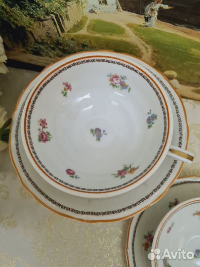 Старинная чашка с блюдцем. Limoges