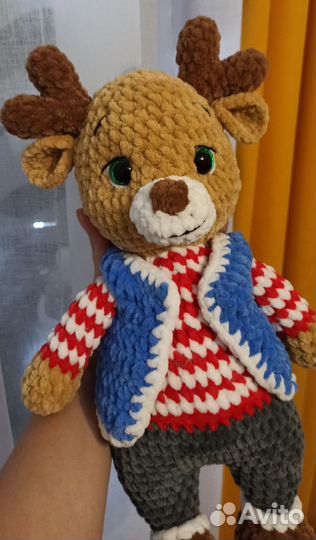 Оленёнок игрушка вязаная