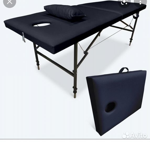 Массажный стол с регулировкой высоты черный