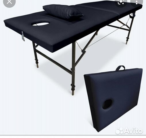 Массажный стол с регулировкой высоты черный