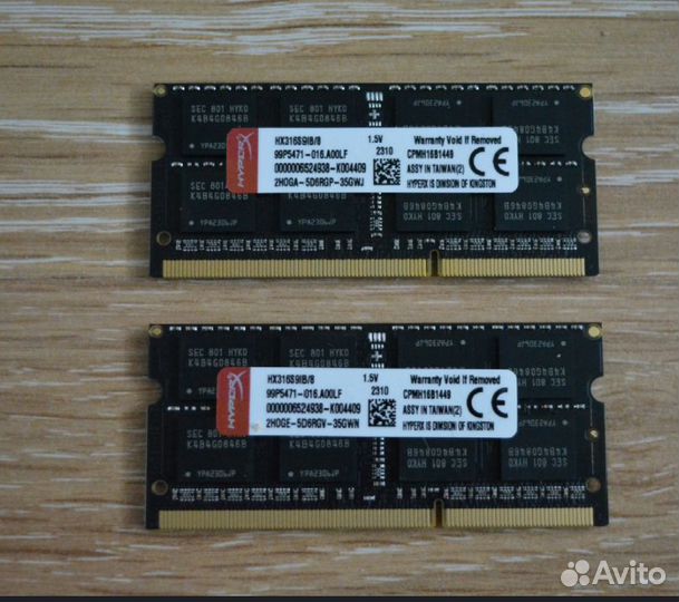 Оперативная память DDR3-L для ноутбука 8gb новая