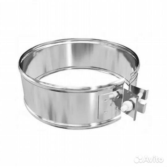 Хомут широкий для дымохода обжимной