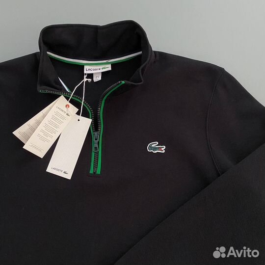 Свитшот полузамок lacoste черный