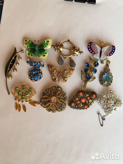 Старинные украшения брошь кулон