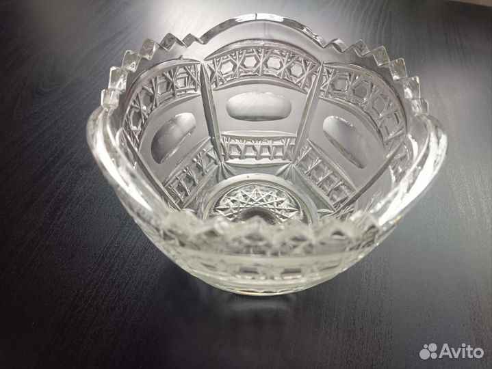 Ваза хрустальная СССР бу салатник