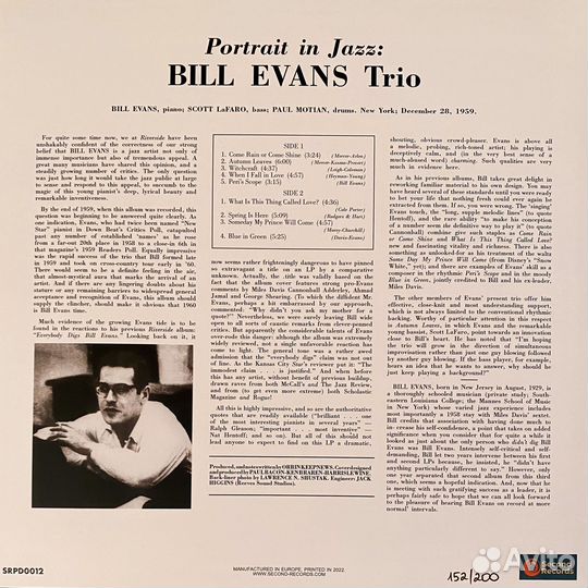 Bill Evans Portrait In Jazz