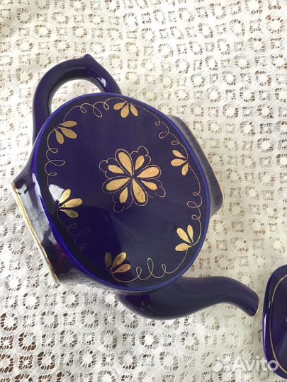 Заварочный чайник Гжель кобальт