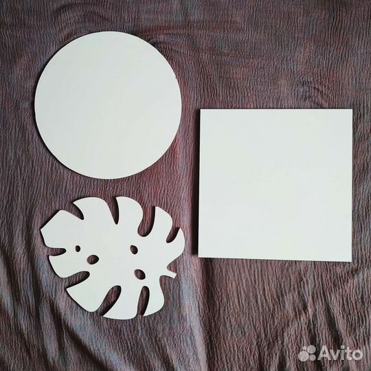 Артборды мдф с ламинацией: круг, квадрат, монстера