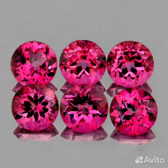 Топаз натуральный 3,81Ct 6шт 5мм VVS Розовый