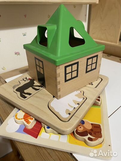 IKEA сортер домик и деревянные пазлы